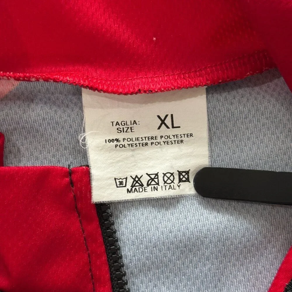 FSA Full Speed Ahead Mens XL Red Black Full-Zip Cycling Jersey Pristine Italy